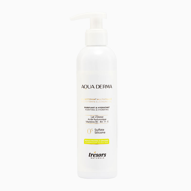Gel nettoyant multivitaminé AQUADERMA peaux grasse – Image 3