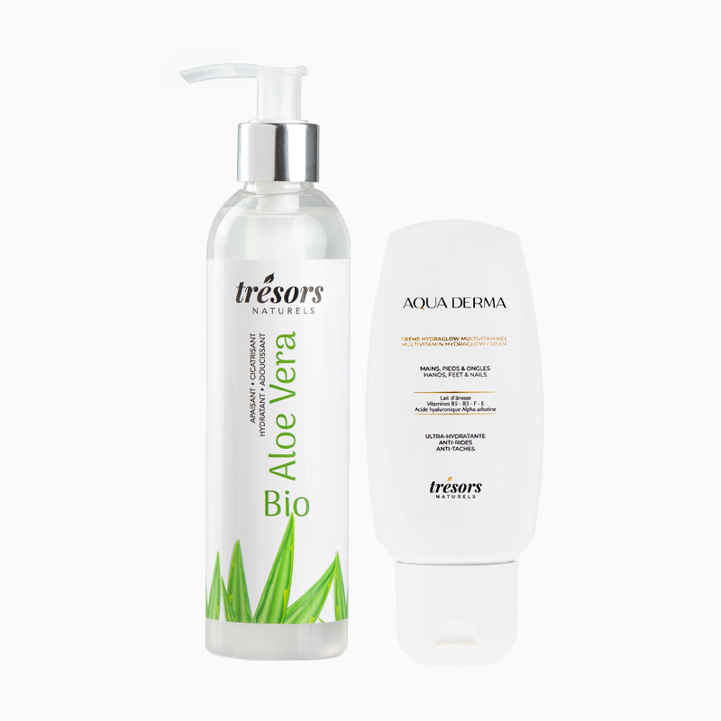 Gel Aloé Vera Bio + Crème Mains Hydraglow