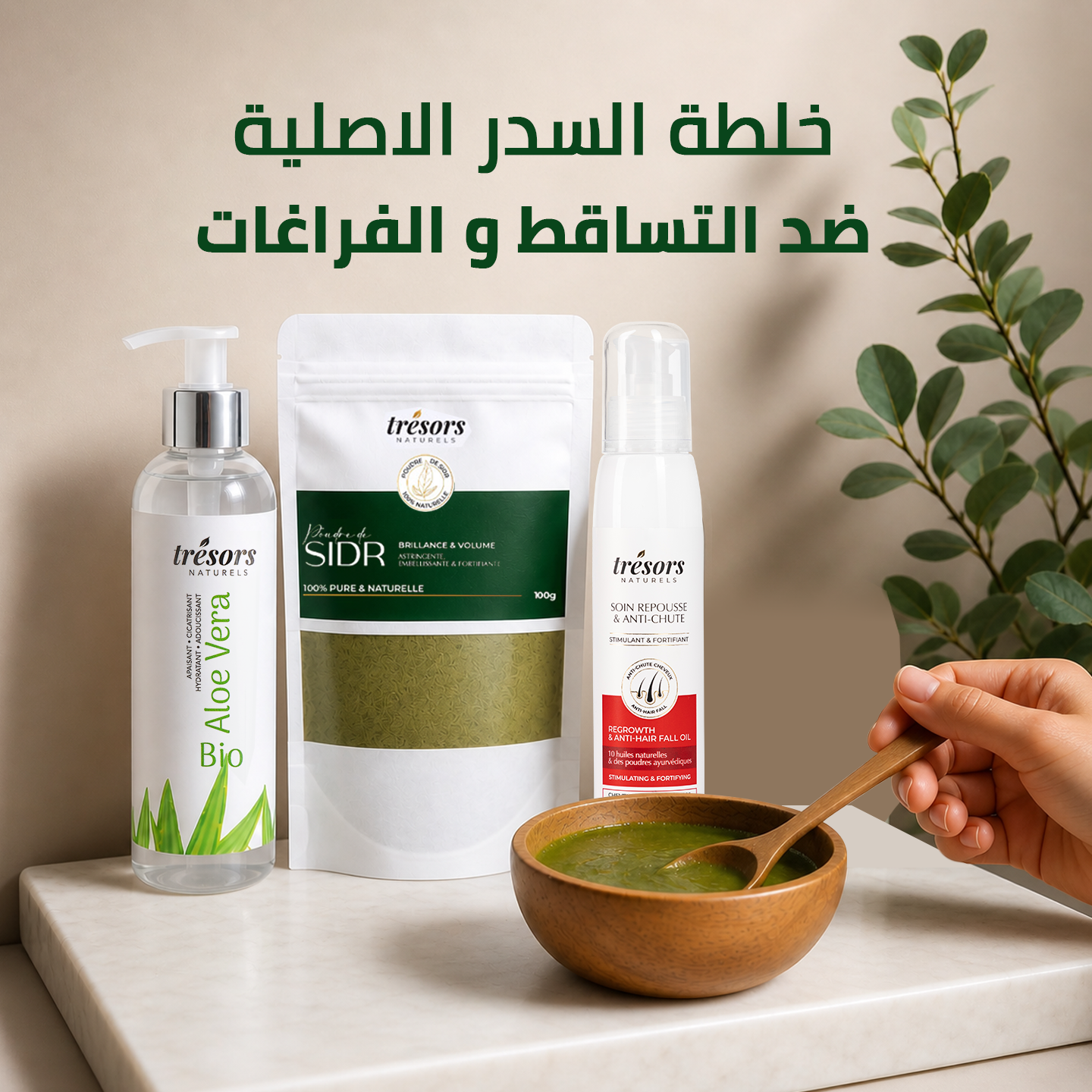 Soin Anti chute & Poudre Sidr & Gel Aloé Vera