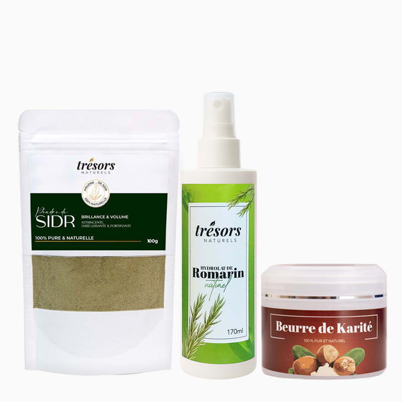 Poudre Sidr & Hydrolat de Romarin & Beurre de Karité